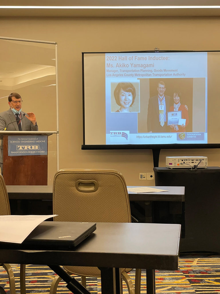 2022 TRB Annual Meeting - Committee Meeting (Bill Eisele presenting Hall of Fame Inductee, Akiko Yamagami).